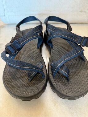 Chaco Black and Navy Webbing Sandals